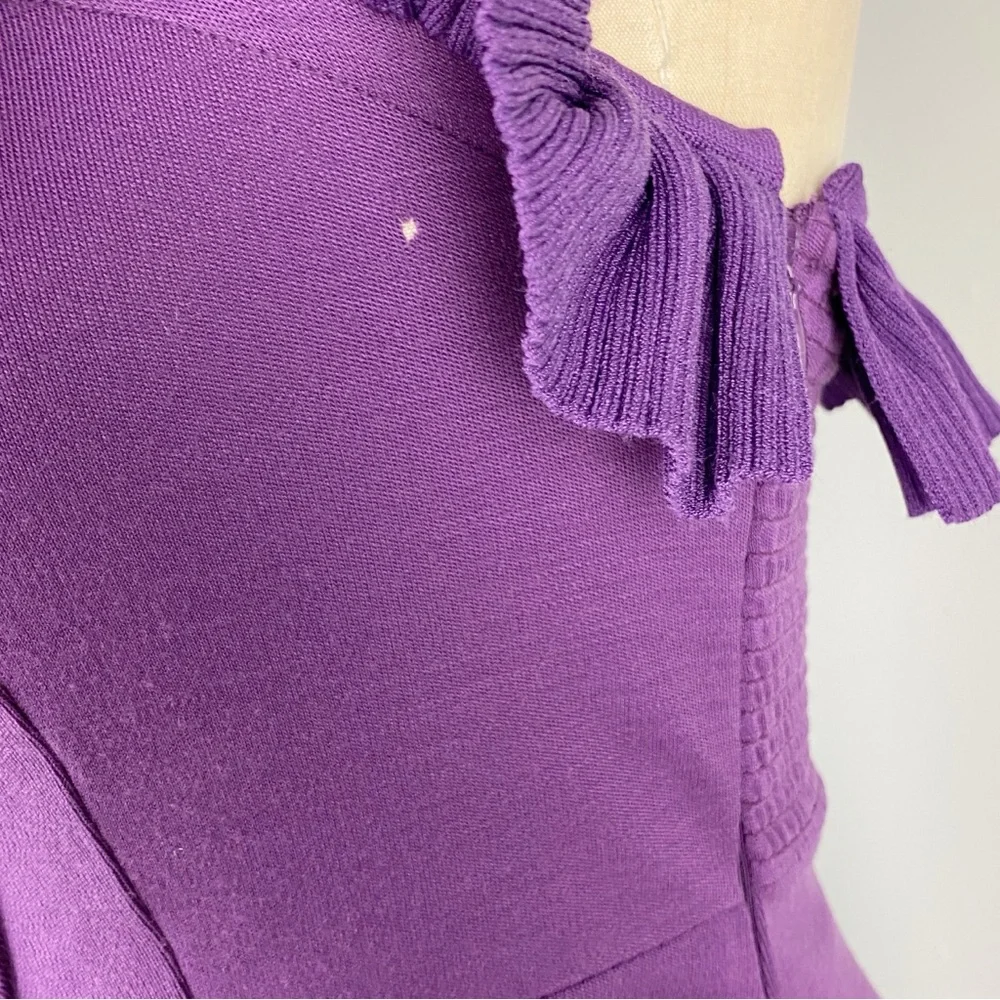 Catherine Malandrino Women's Strapless Wool Dress Purple Size M - Picture 9 of 14